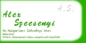 alex szecsenyi business card